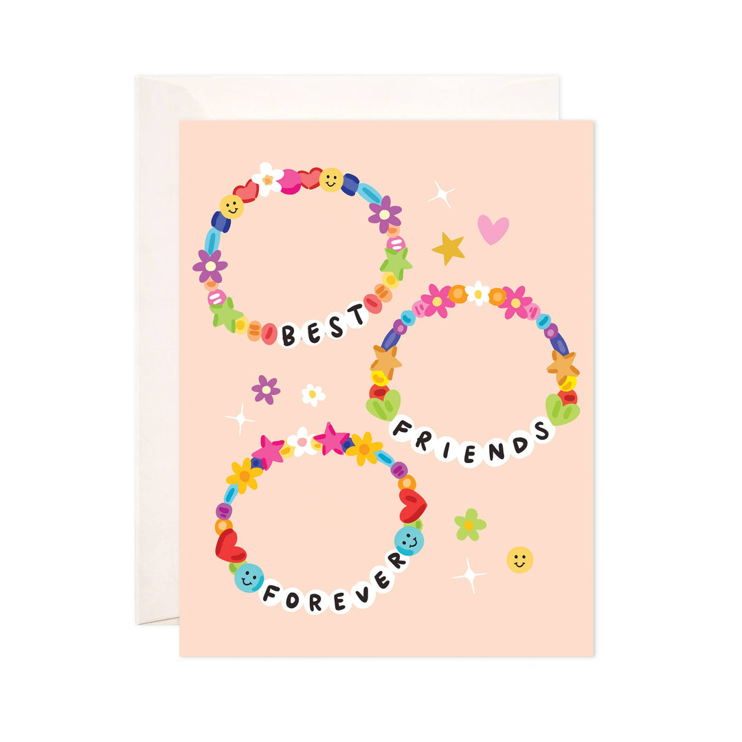 Bloomwolf Studio - Friendship Bracelets Greeting Card - Cute Trendy Friendship