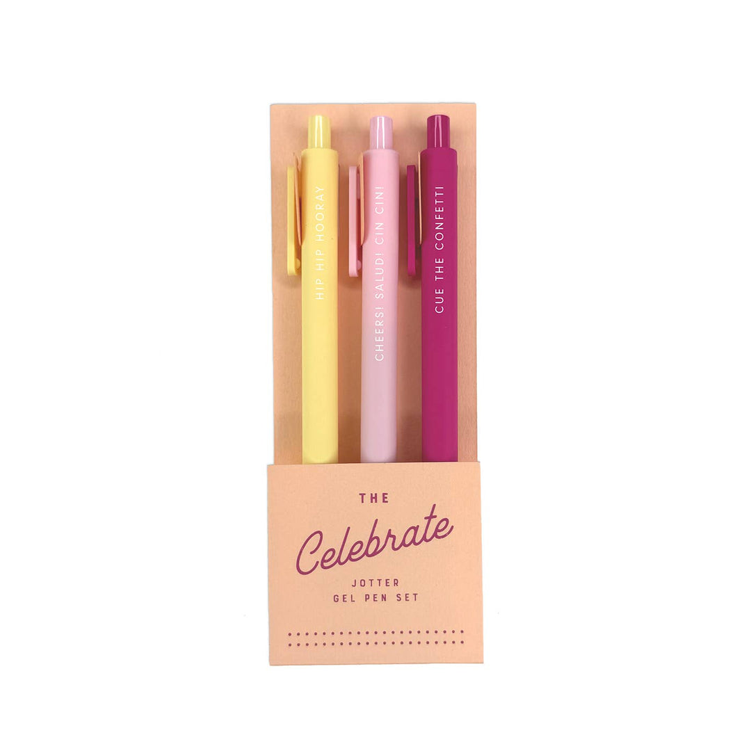 Ruff House Print Shop - Celebrate Jotter Gel Pen : Set of 3