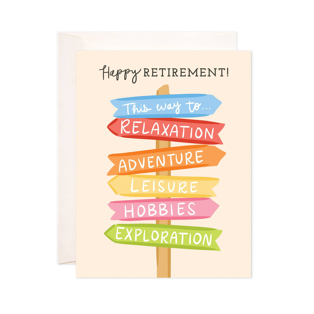 Bloomwolf Studio - Retirement Signs Greeting Card - Retirement Card, Lee's Summit, MO, Bel Fiore Co. Flower Bar + Boutique