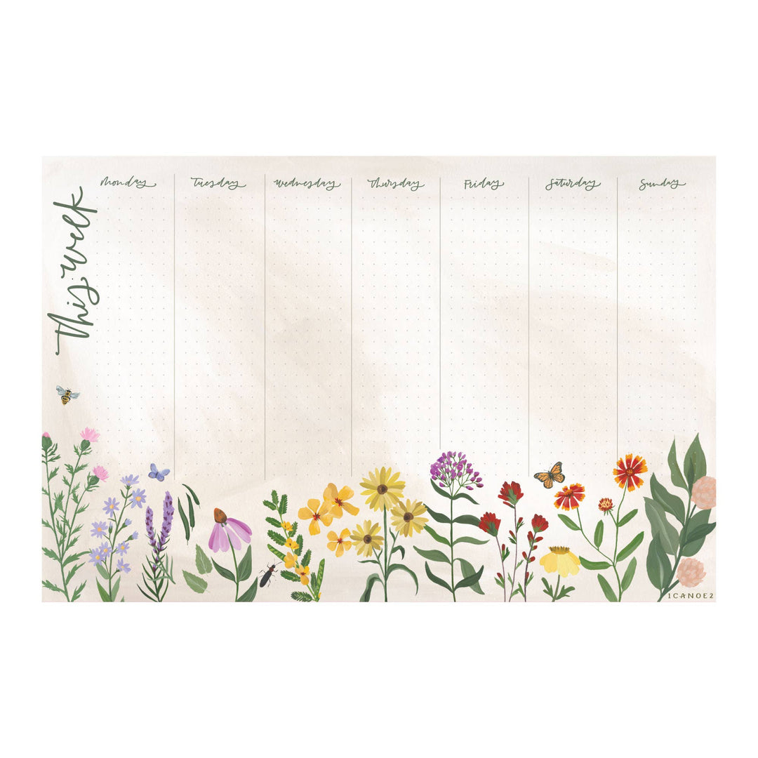 1canoe2 | One Canoe Two Paper Co. - Wildflower Botanicals Weekly Desk Notepad