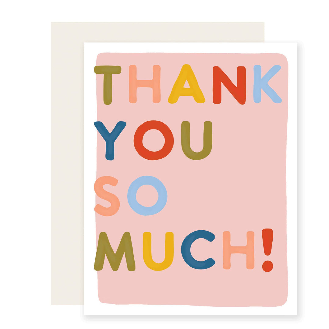 Slightly Stationery - Block Letter Thank You | Colorful Thank You Card