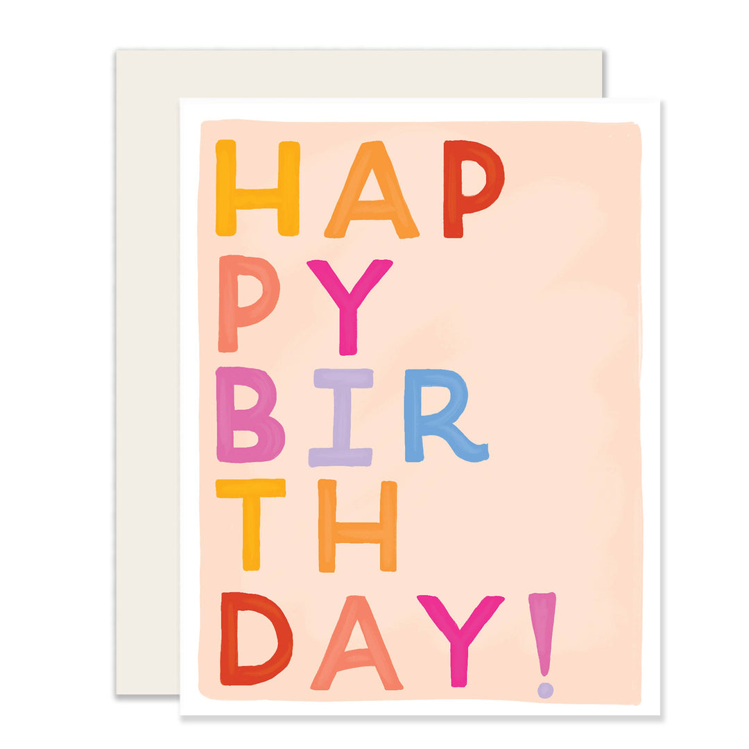 Slightly Stationery - Birthday Block Letters Card, Bel Fiore Co. Flower Bar + Boutique