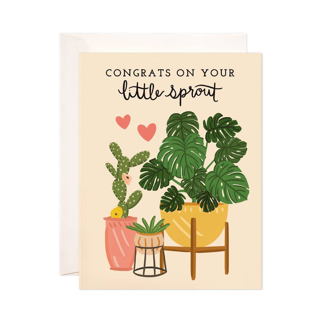 Bloomwolf Studio - Little Sprout Greeting Card, Lee's Summit, MO, Bel Fiore Co. Flower Bar + Boutique