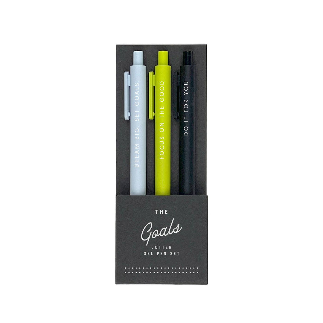 Ruff House Print Shop - The Goals Jotter Gel Pen: Set of 3