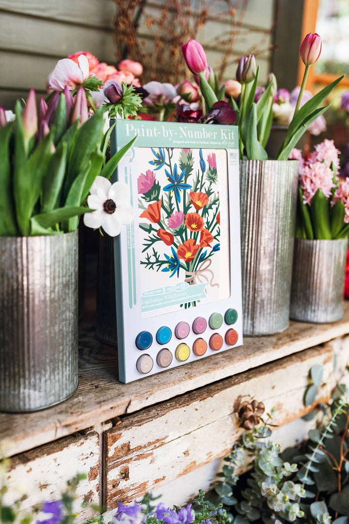 Elle Crée (She Creates) - California Wildflowers Paint-by-Number Kit