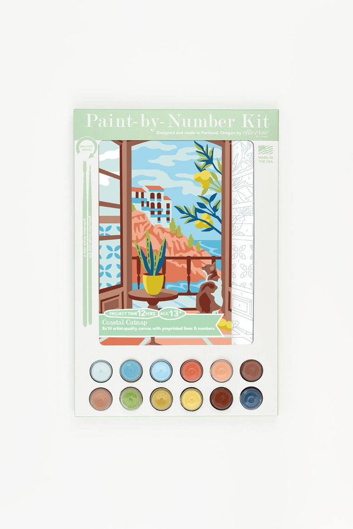 Elle Crée (She Creates) - Coastal Catnap Paint-by-Number Kit