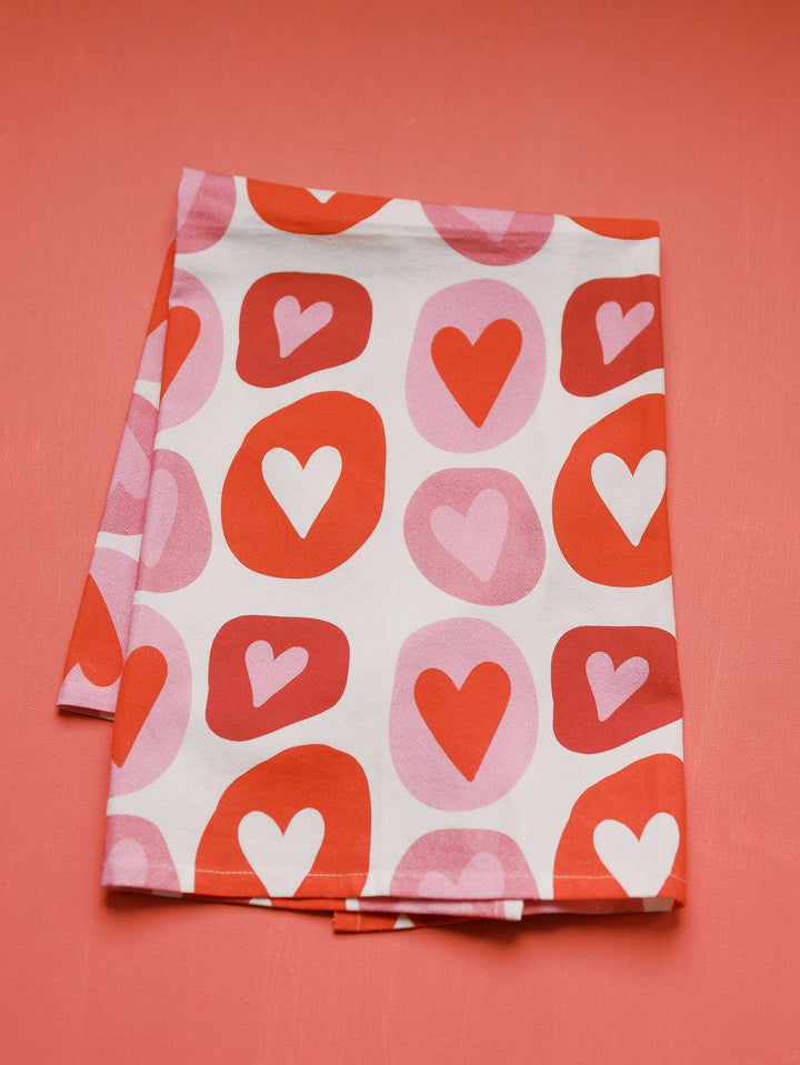 Doe A Deer - Love You | Full Pattern Flour Sack Towel, Valentine's Day