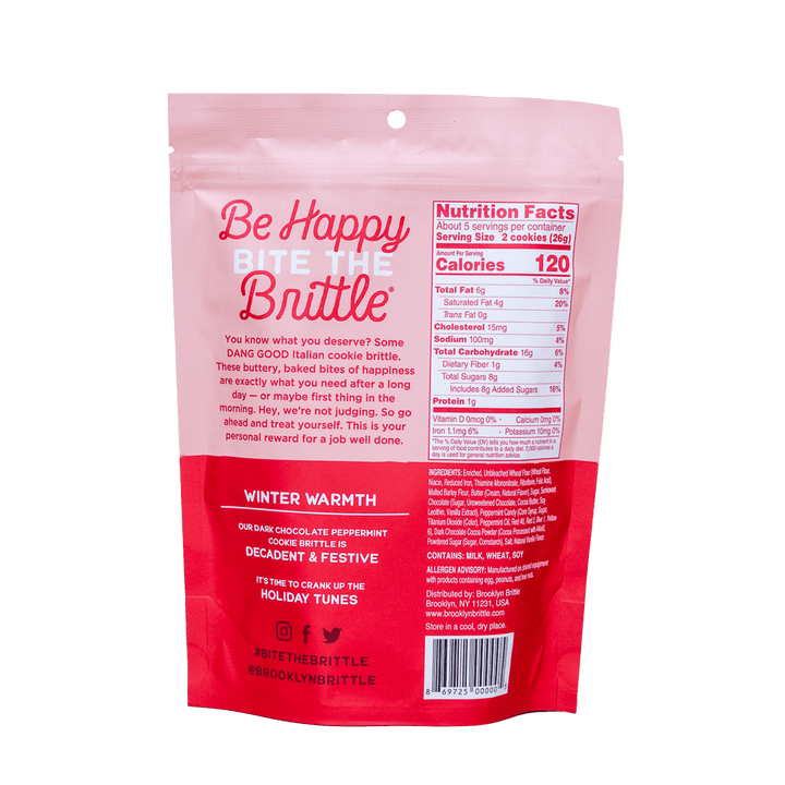 Brooklyn Brittle - Italian Cookie Brittle – Dark Chocolate Peppermint Pouch Bag