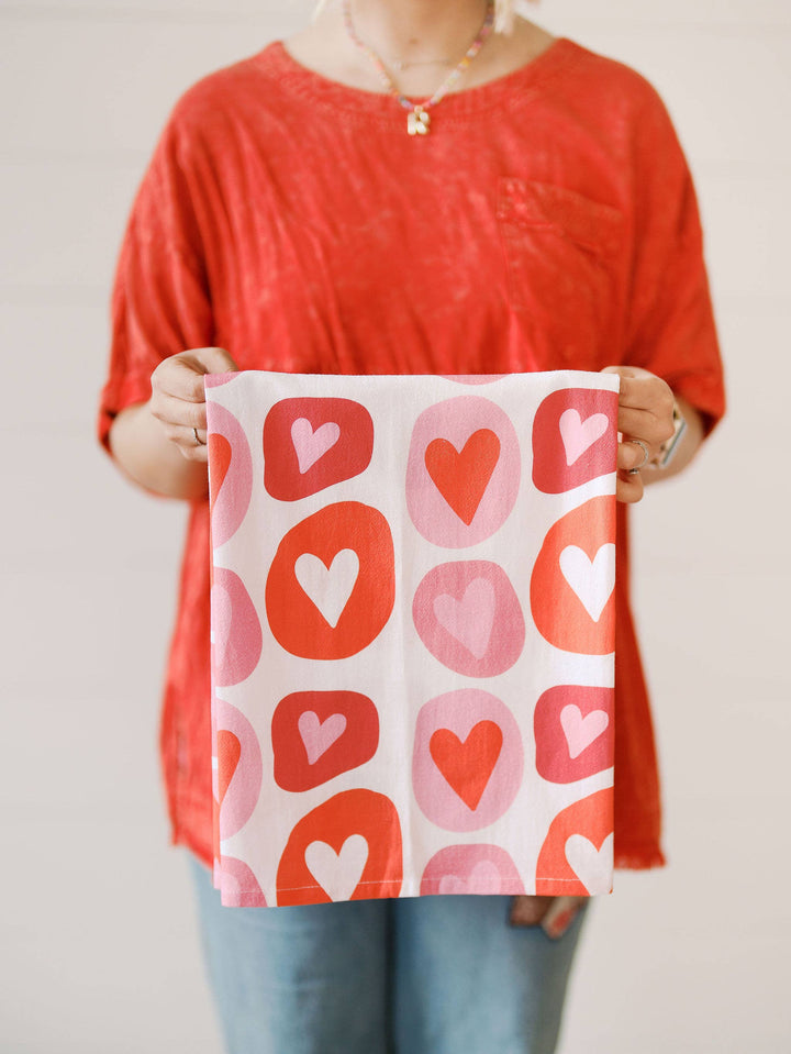 Doe A Deer - Love You | Full Pattern Flour Sack Towel, Valentine's Day