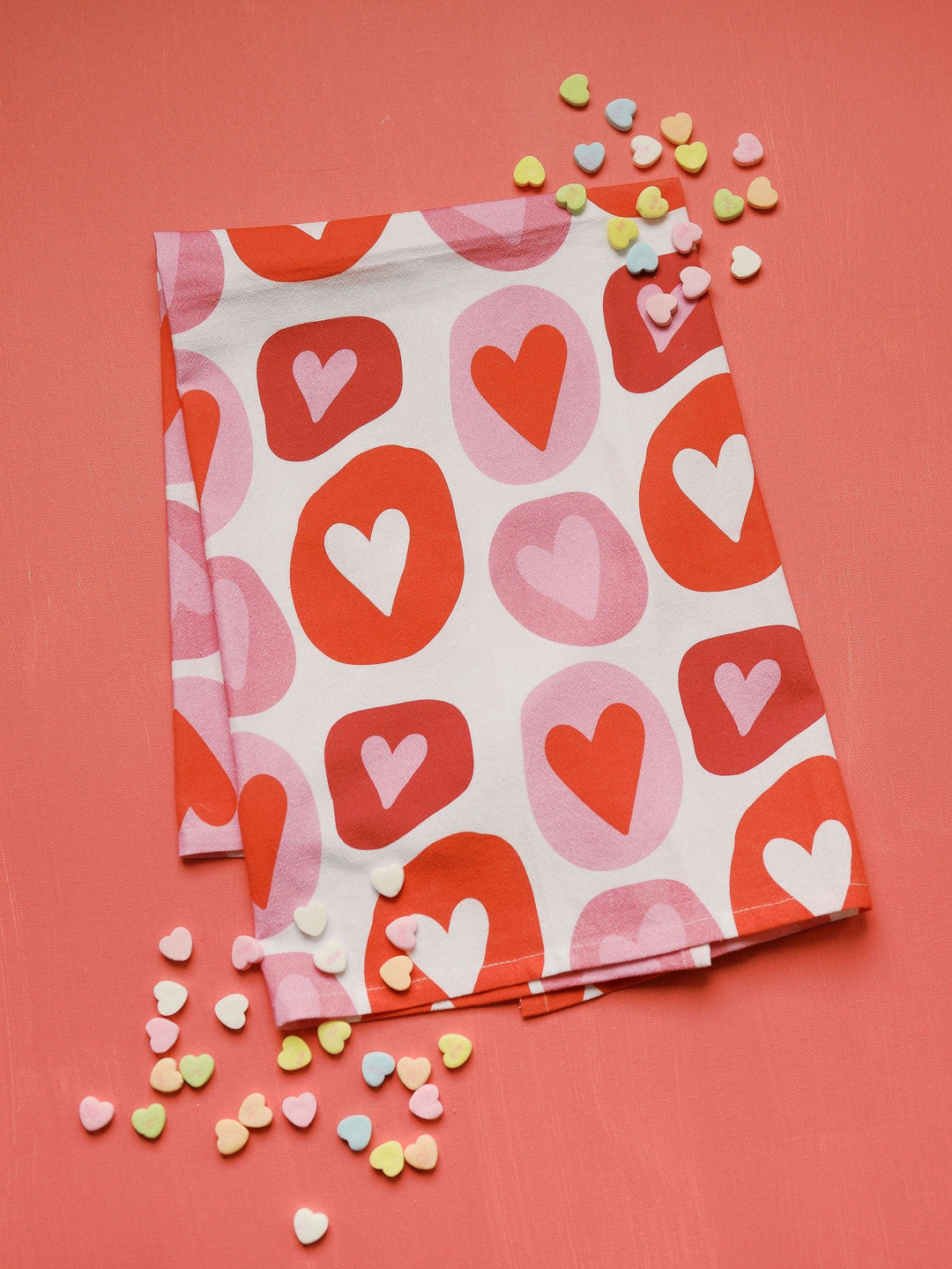 Doe A Deer - Love You | Full Pattern Flour Sack Towel, Valentine's Day