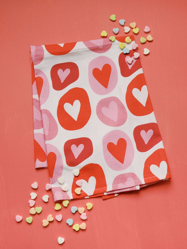 Doe A Deer - Love You | Full Pattern Flour Sack Towel, Valentine's Day
