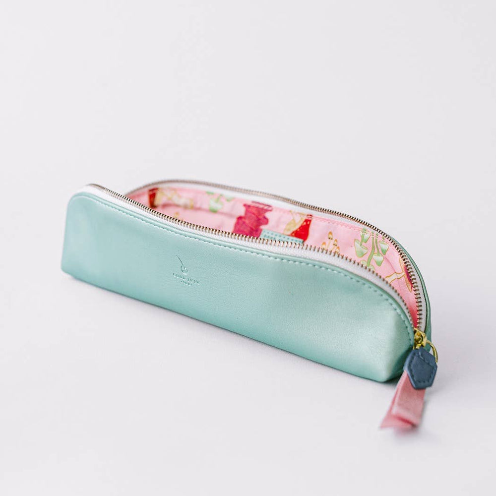 Good Juju Ink - Luxe Slim Pencil Pouch - Metallic Seafoam Green, Kansas City Gift Shop, Lee's Summit, MO, Bel Fiore Co. Flower Bar + Boutique