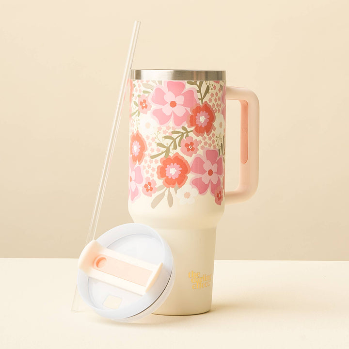 The Darling Effect - 40 oz Take Me Everywhere Tumbler-Beyond Blooms Pink Orange
