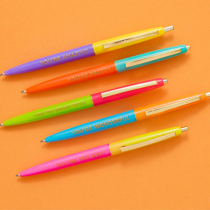 Taylor Elliott Designs - Pen Set - Compliments / Affirmations - 5 Piece Set