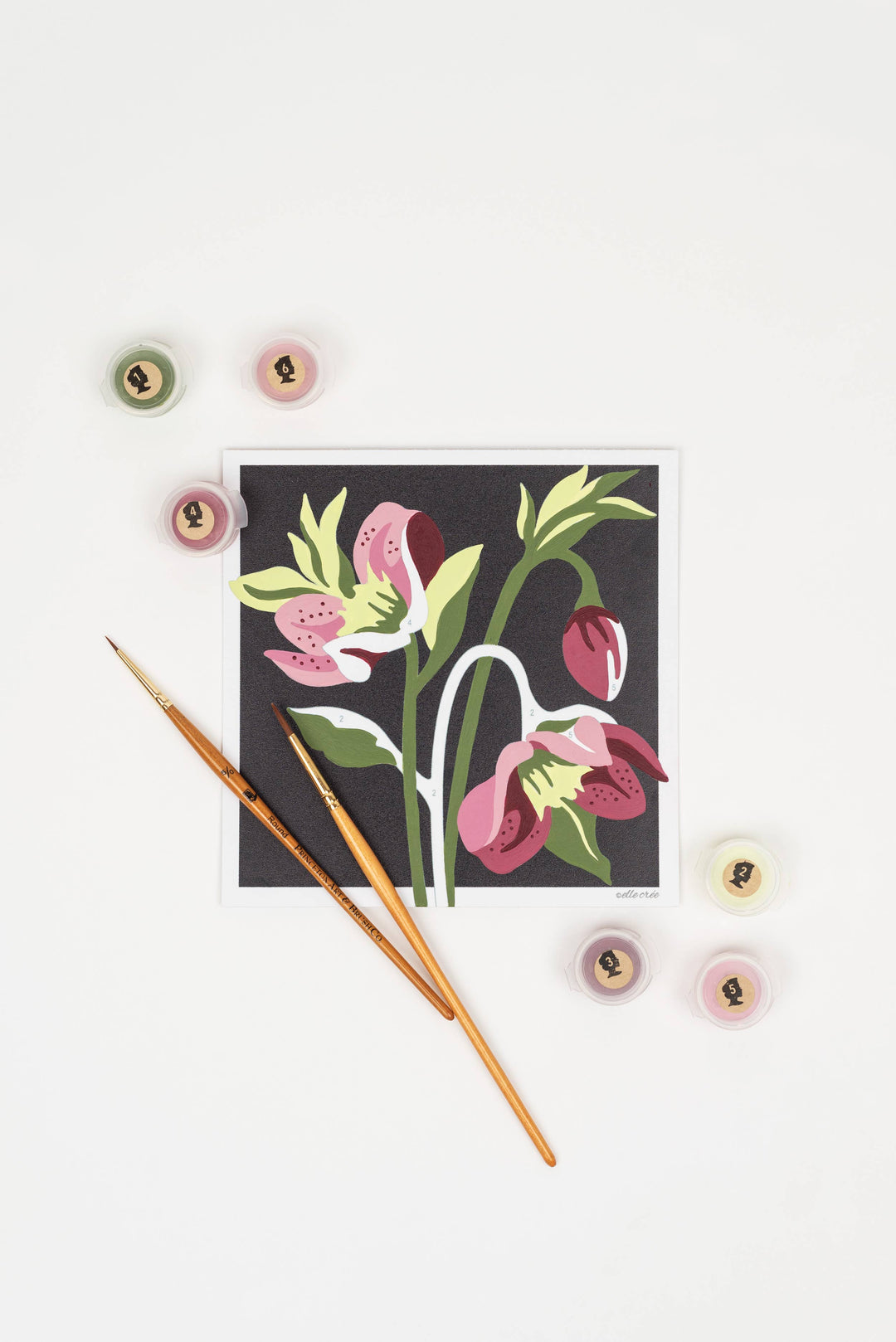 Elle Crée (She Creates) - Hellebores MINI Paint-by-Number Kit, Lee's Summit, MO, Bel Fiore Co. Flower Bar + Boutique