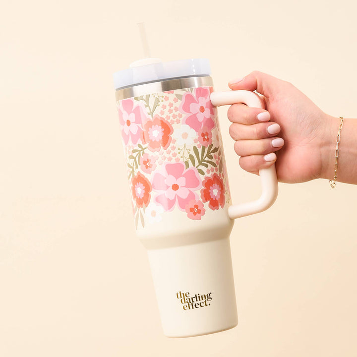 The Darling Effect - 40 oz Take Me Everywhere Tumbler-Beyond Blooms Pink Orange