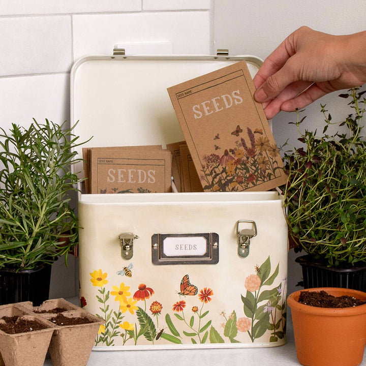 1canoe2 | One Canoe Two Paper Co. - Wildflower Botanicals Tin Seed Storage Box