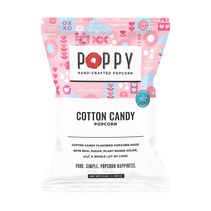 Poppy Hand-Crafted Popcorn - Cotton Candy Snack Bag Popcorn
