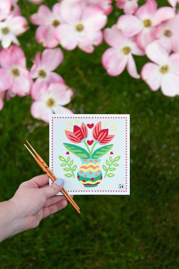 Elle Crée (She Creates) - Breit Buds Mary Engelbreit MINI Paint-by-Number Kit