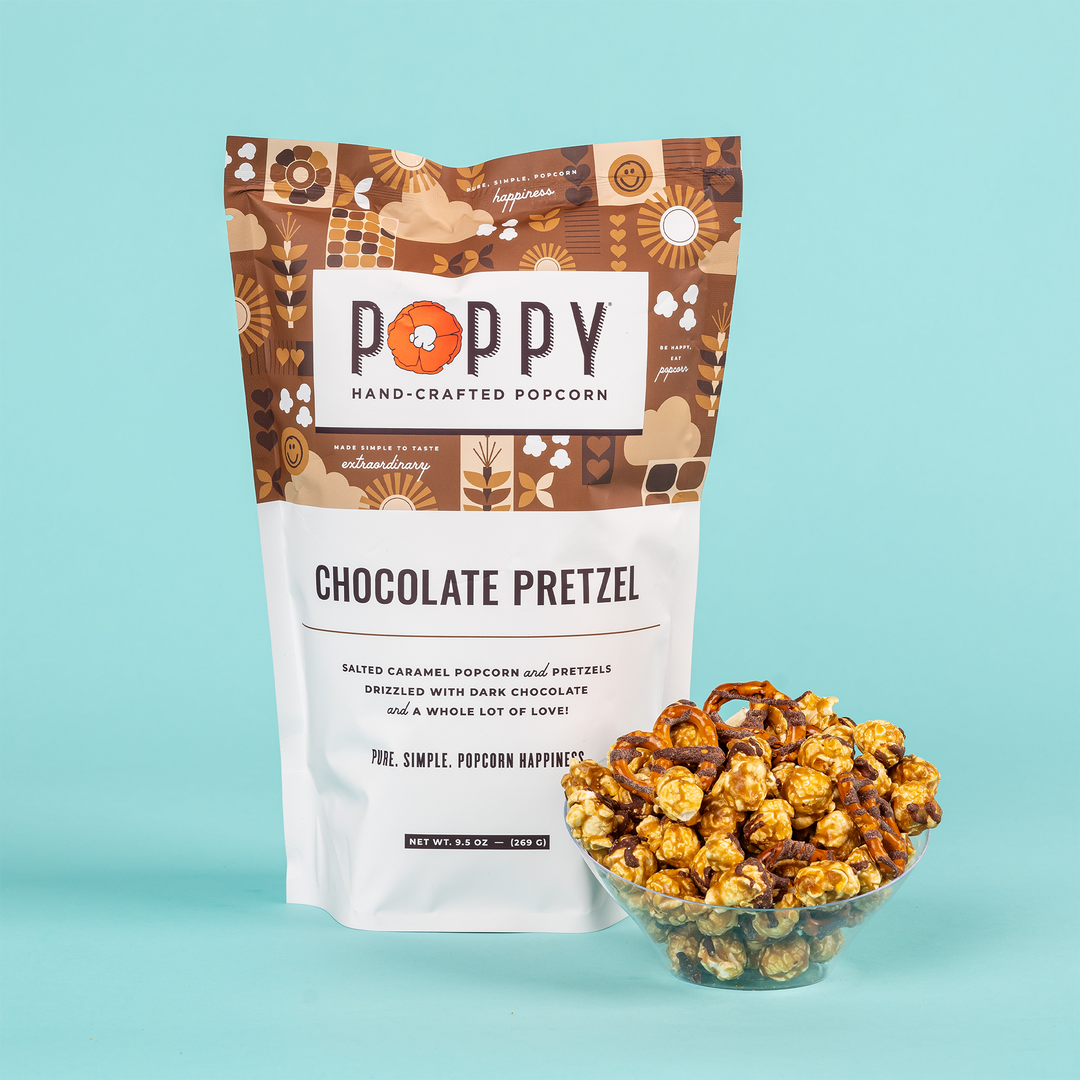 Poppy Hand-Crafted Popcorn - Chocolate Pretzel Popcorn, Lee's Summit, MO, Bel Fiore Co. Flower Bar + Boutique

