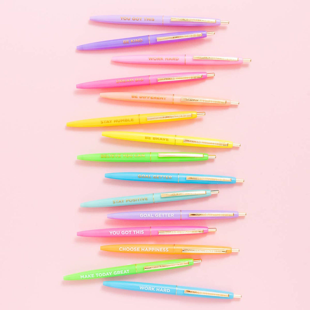 Taylor Elliott Designs - Pen Set - Motivational - Asst Colors - 10 Piece Set