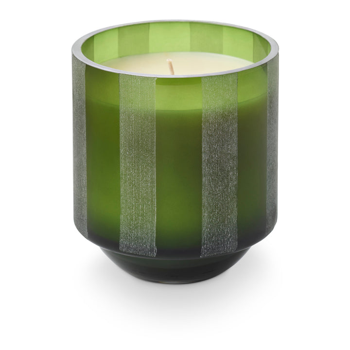 Fresh Balsam Etched Striped Glass
