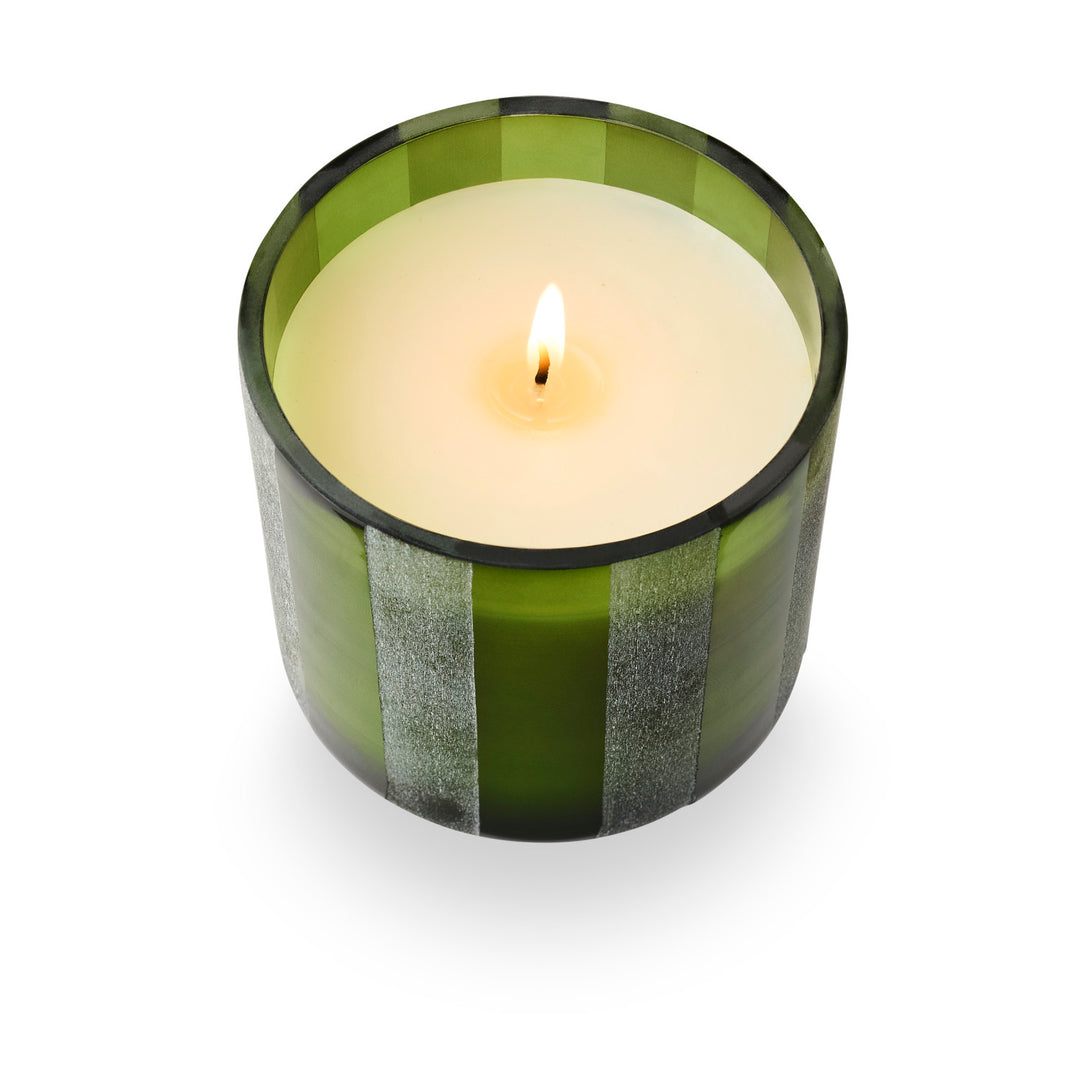 Fresh Balsam Etched Striped Glass