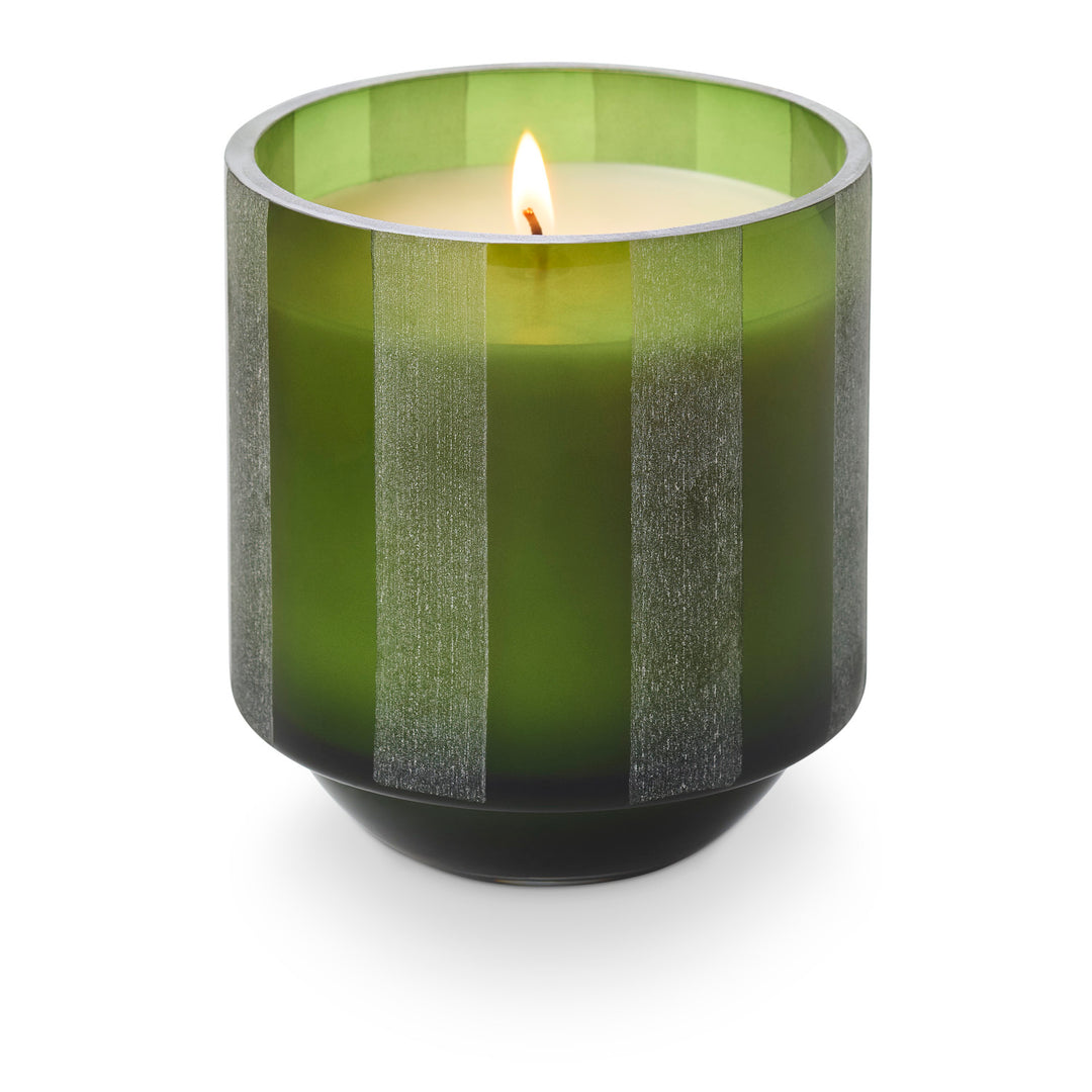 Fresh Balsam Etched Striped Glass