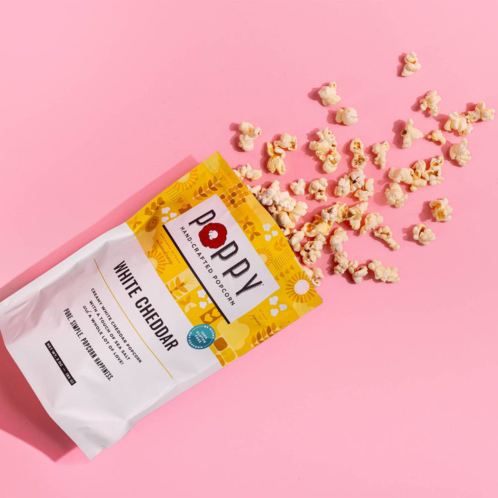 Poppy Hand-Crafted Popcorn - White Cheddar Popcorn, Lee's Summit, MO, Bel Fiore Co. Flower Bar + Boutique
