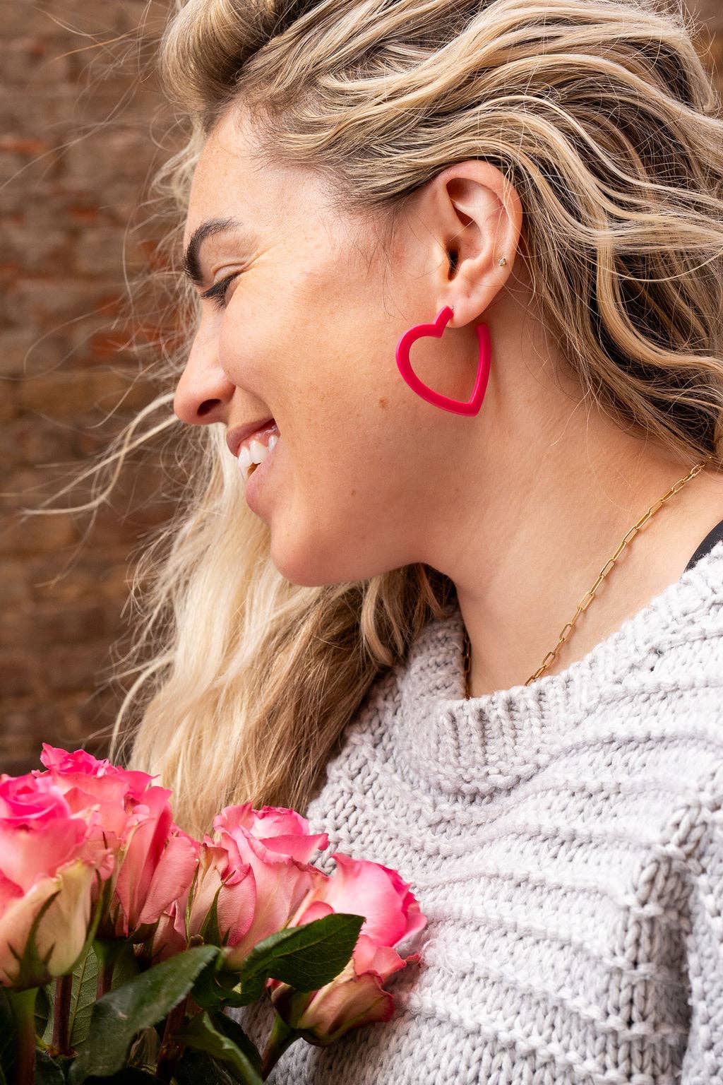 Spiffy & Splendid - Heart Hoops - Hot Pink, Lee's Summit, MO, Bel Fiore Co. Flower Bar + Boutique