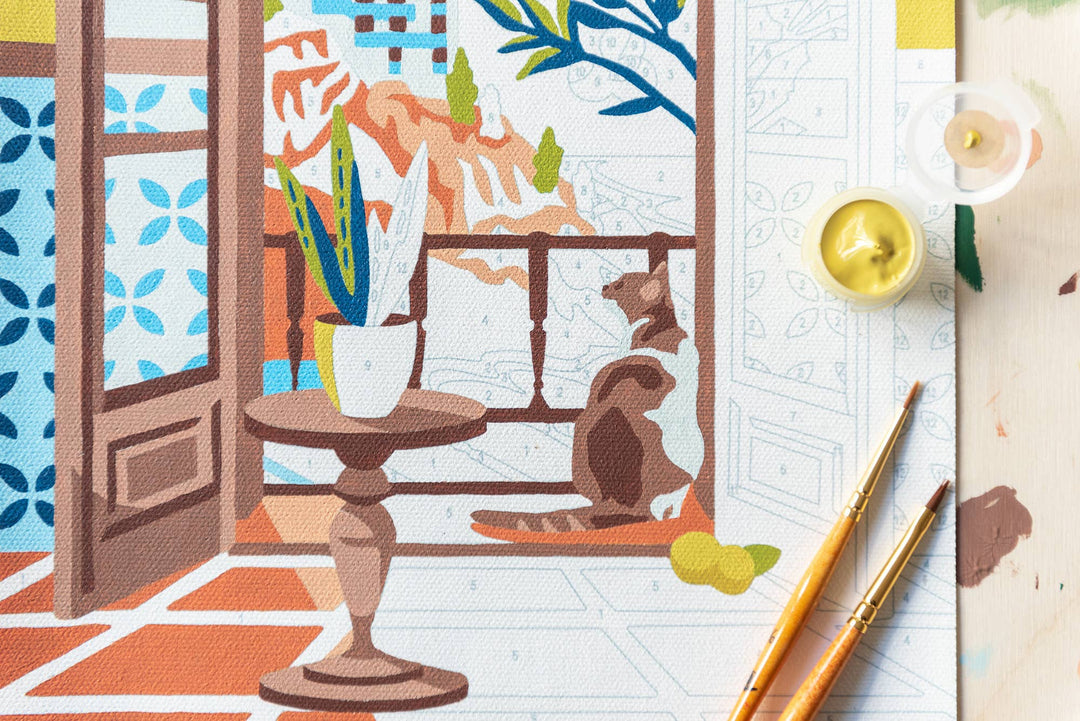 Elle Crée (She Creates) - Coastal Catnap Paint-by-Number Kit
