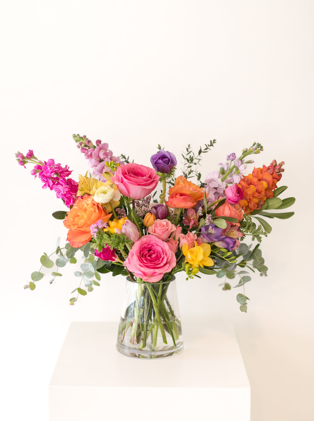 Grand Spring arrangement tulips, ranunculus delivery Lee's Summit Kansas City flower shop