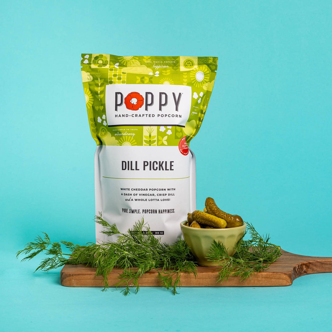 Poppy Hand-Crafted Popcorn - Dill Pickle Popcorn, Lee's Summit, MO, Bel Fiore Co. Flower Bar + Boutique
