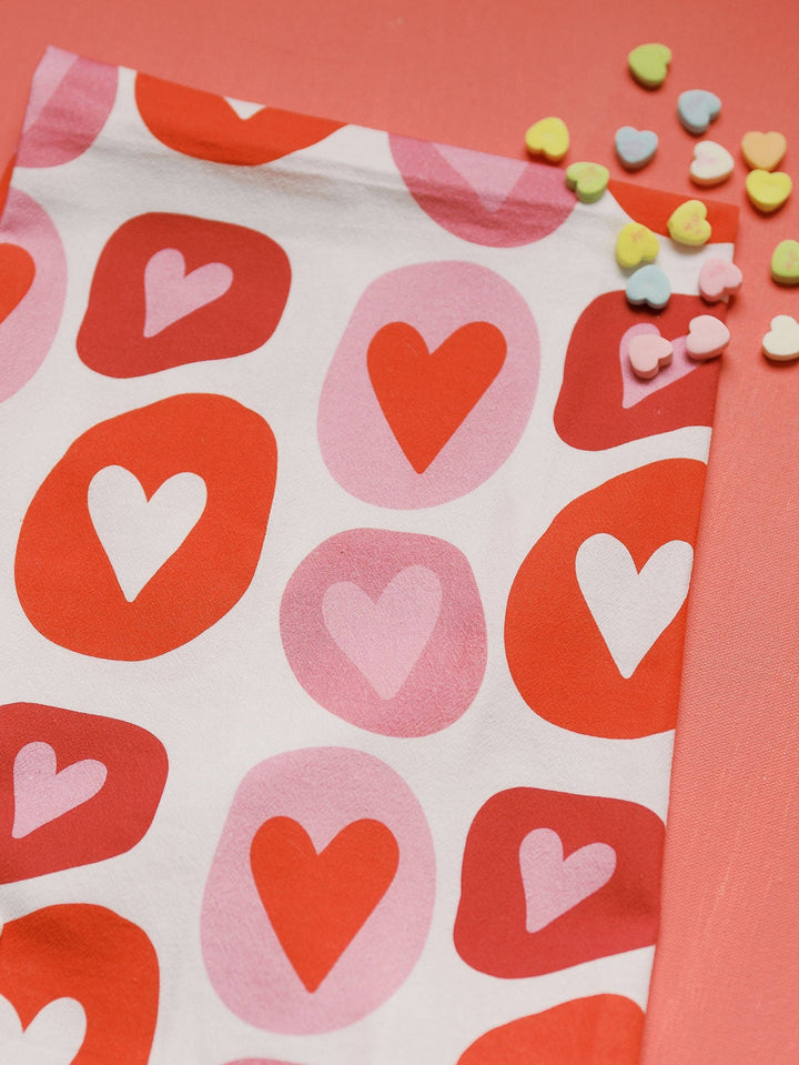Doe A Deer - Love You | Full Pattern Flour Sack Towel, Valentine's Day