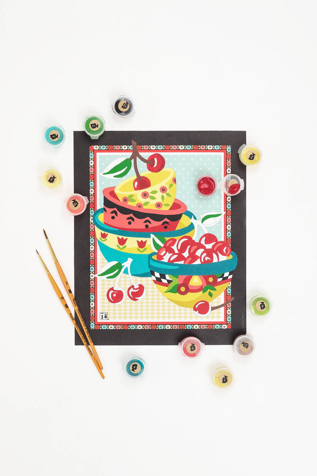 Elle Crée (She Creates) - Mary's Cherries Mary Engelbreit Paint-by-Number Kit