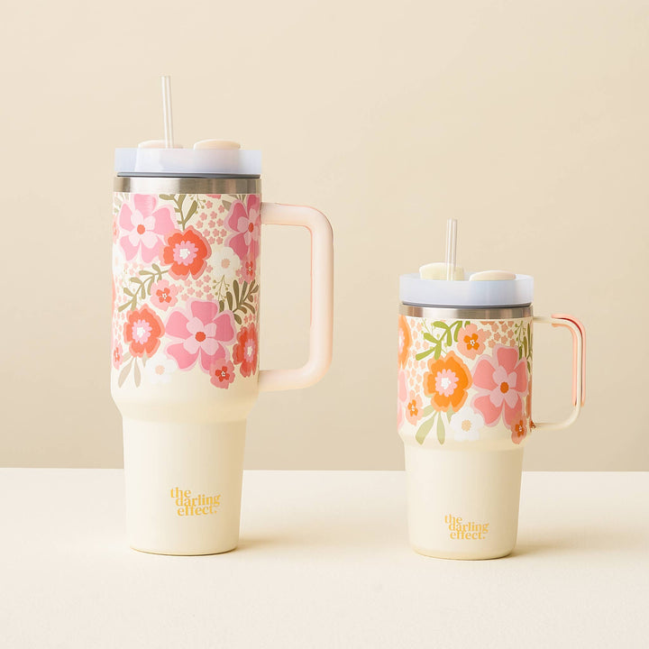 The Darling Effect - 40 oz Take Me Everywhere Tumbler-Beyond Blooms Pink Orange