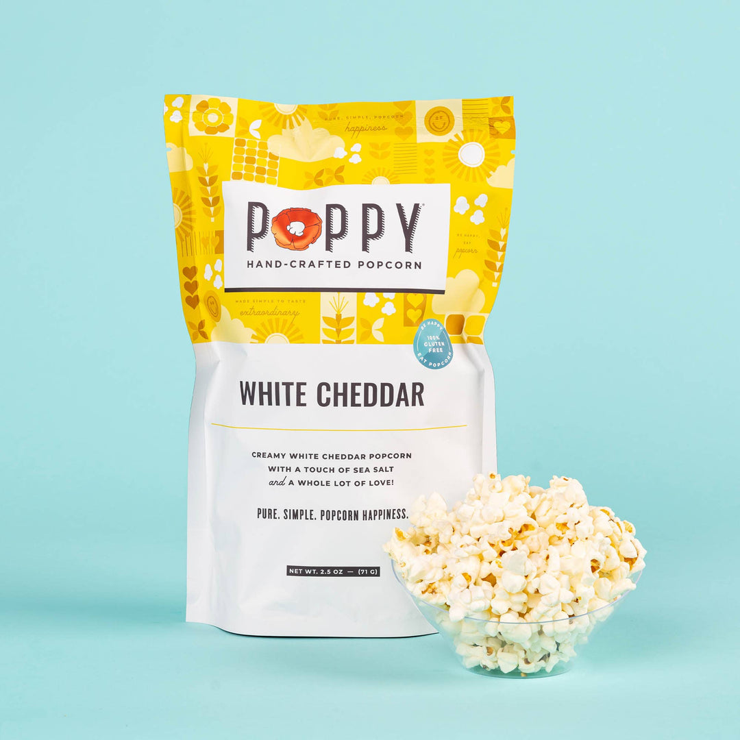 Poppy Hand-Crafted Popcorn - White Cheddar Popcorn, Lee's Summit, MO, Bel Fiore Co. Flower Bar + Boutique
