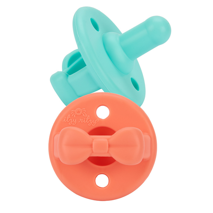 Itzy Ritzy - Sweetie Soother™ Pacifier Sets (2-pack): Mint + White Cables, Kansas City Gift Shop, Lee's Summit, MO, Bel Fiore Co. Flower Bar + Boutique