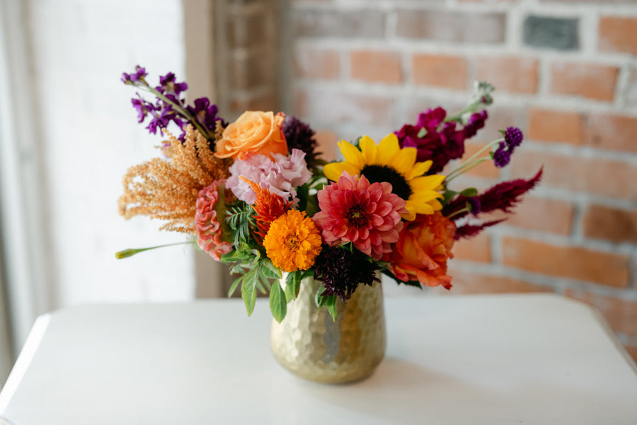 Bold Gold Thanksgiving Arrangement Kansas City Florist