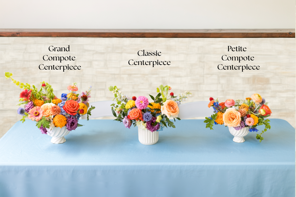 Floral Centerpiece options at Bel Fiore Co. Kansas City Wedding Florist