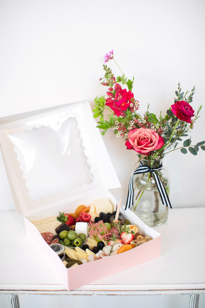 Mother's Day Charcuterie Box + Flower Gift Set
