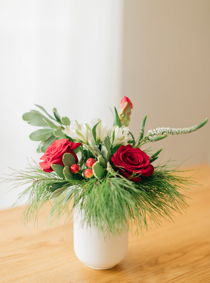 Petite Christmas arrangement classic reds and greens Kansas City Lee's Summit Florist Delivery
Christmas Cutie Lee's Summit Florist