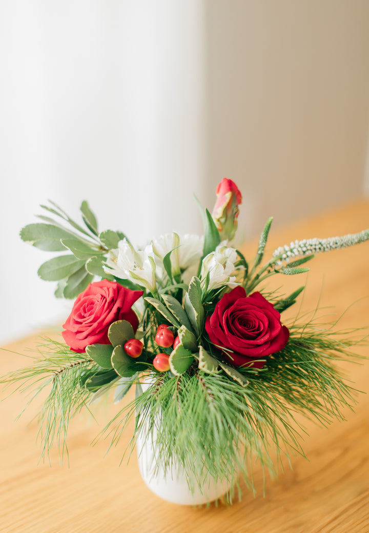 Petite Christmas arrangement classic reds and greens Kansas City Lee's Summit Florist Delivery
Christmas Cutie Lee's Summit Florist