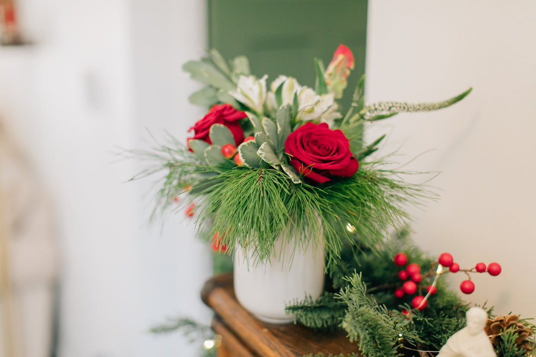 Petite Christmas arrangement classic reds and greens Kansas City Lee's Summit Florist Delivery
Christmas Cutie Lee's Summit Florist