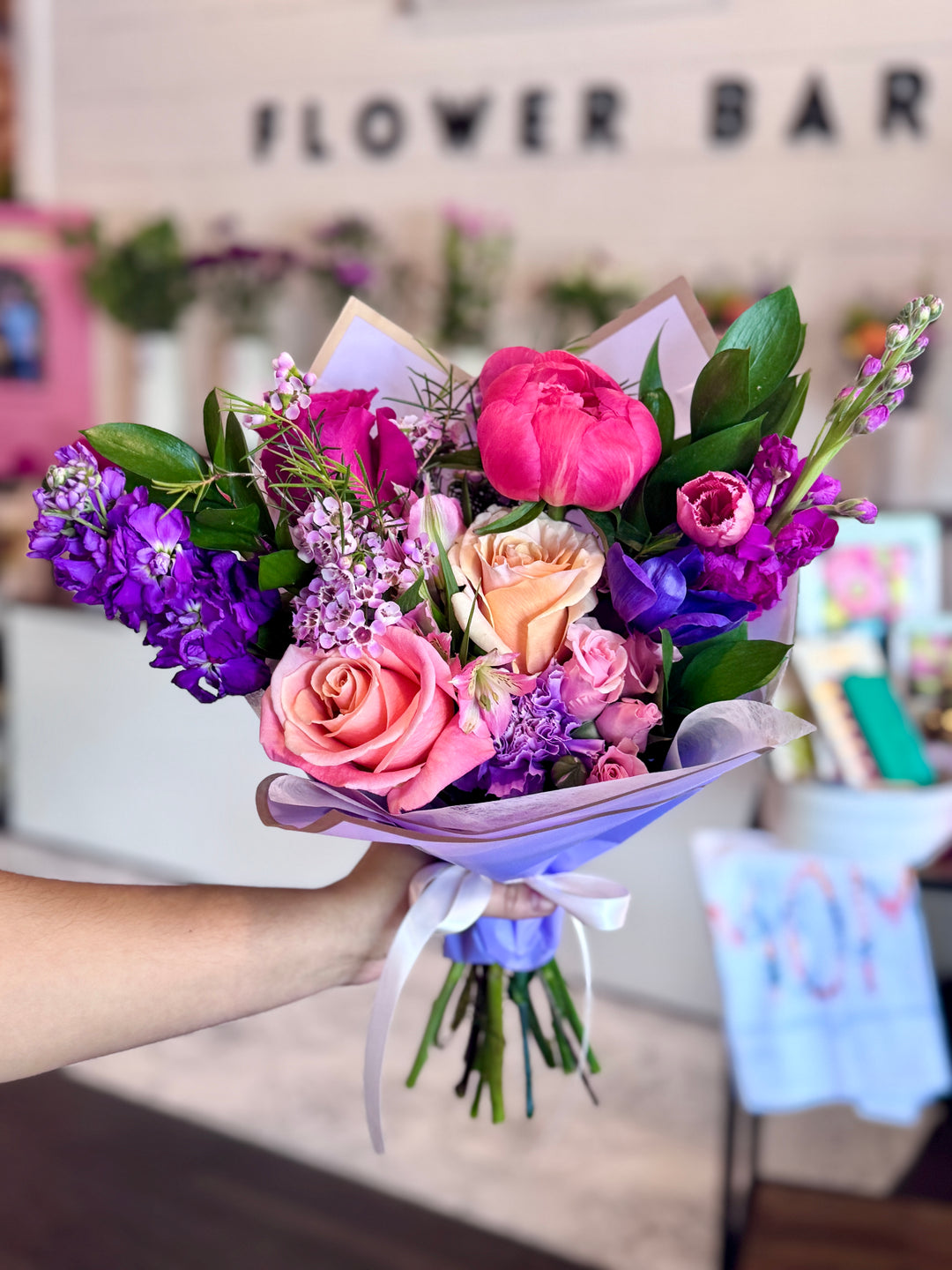 Mother's Day Wrapped Bouquet Kansas City Order Flowers Peonies