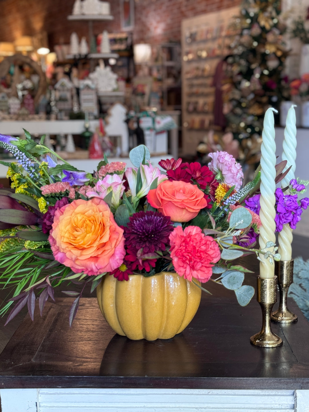 Thanksgiving Fall Pumpkin Centerpiece Arrangement