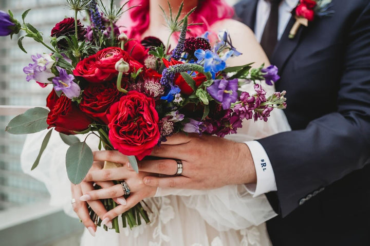 Jewel tone wedding bouquet Kansas City wedding flowers