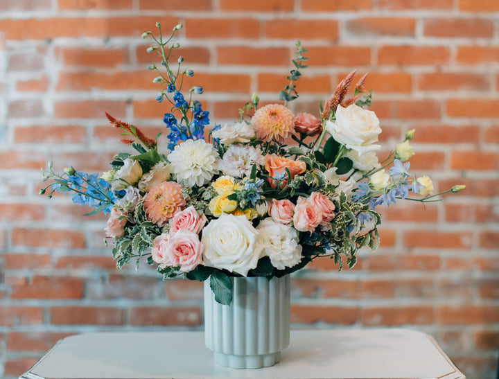 Soft Pastel Funeral Sympathy Arrangement Lee's Summit Delivery