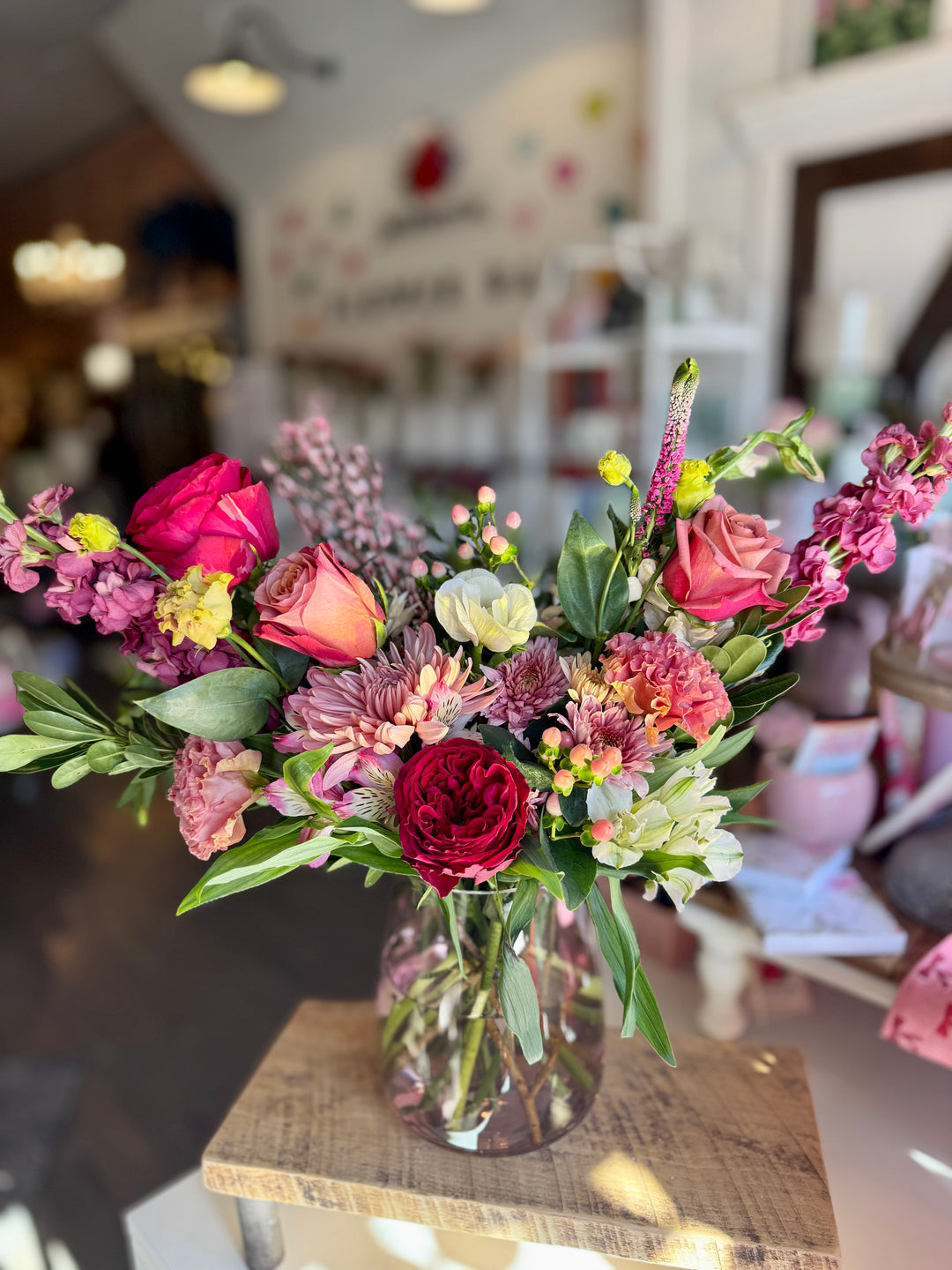Pink floral Valentine's Arrangement 