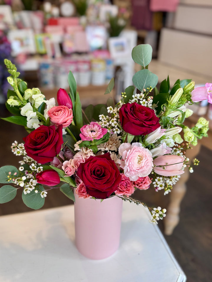 Red and Pink Valentines Arrangement Lee's Summit Florist